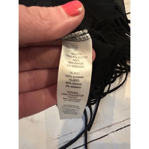 Chicos Long Sleeve Blouse Fringe Chico Size 0 Small Size 4 - Picture 10 of 10